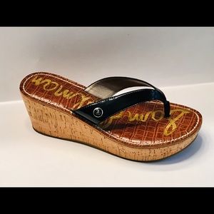 Sam Edelman ‘Romy’ Black Wedge Sandal 7.5M